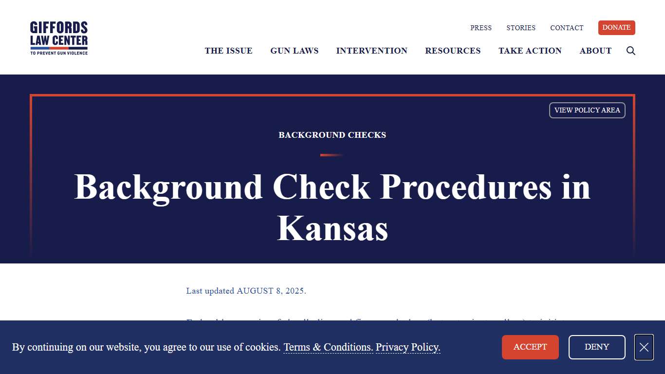 Background Check Procedure Laws in Kansas | Giffords