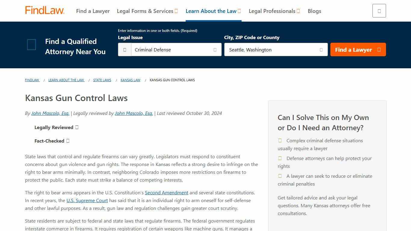 Kansas Gun Control Laws - FindLaw